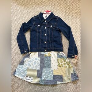 NWT Levi's Youth Girls 2pc Denim Jacket & Dress Set size M 10/12
